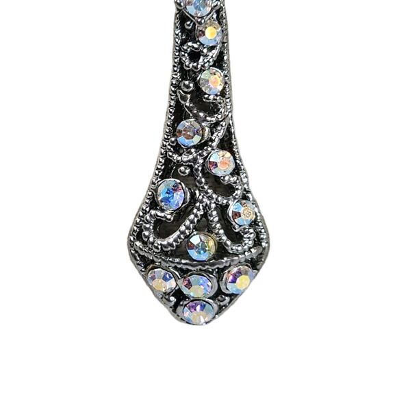 925 Sterling Silver Necklace Rhinestone Cross Sparkling Crystal Pendant Chain PD - Picture 6 of 14